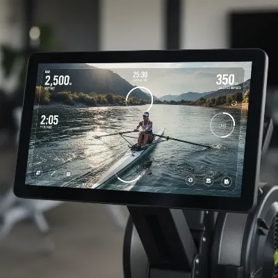 Hydrow screen displaying performance metrics